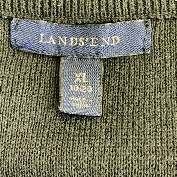 Womens XL 18-20 Lands End Cardigan Sweater Full Zip Black Knit Mock Neck - Picture 5 of 7